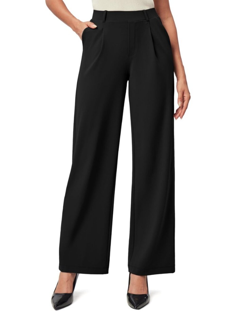 Dress Pants Women Stretchy Wide Leg Work Pants Business Casual Outfits